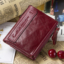 Contact's moda couro genuíno carteira feminina bifold titular do cartão moeda bolsa pequena bolsa feminina clipe de dinheiro masculino bolso carteiras
