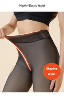 Meias térmicas grossas mulheres inverno quente sexy translúcido meia-calça leggings feminino cintura alta elástica magro meia-calça