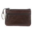 Thinkthendo bolsa de moedas feminina slim, de couro de vaca, bolsa de moedas com zíper nas extremidades porta-chaves