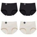 Falllsweet 4 Peças de Calcinhas de Seda Sem Costura para Mulheres, Lingerie Sexy de Cintura Média, Calcinhas de Seda Gelada M-2XL