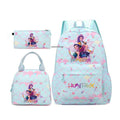 Conjunto de mochila com estampa KPop Demon Hunter com lancheira e bolsa de lápis, mochila externa leve e respirável de grande capacidade