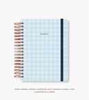 Caderno Reposicionável - Xadrez Baby Blue - Formatos Grandes - Inside Book